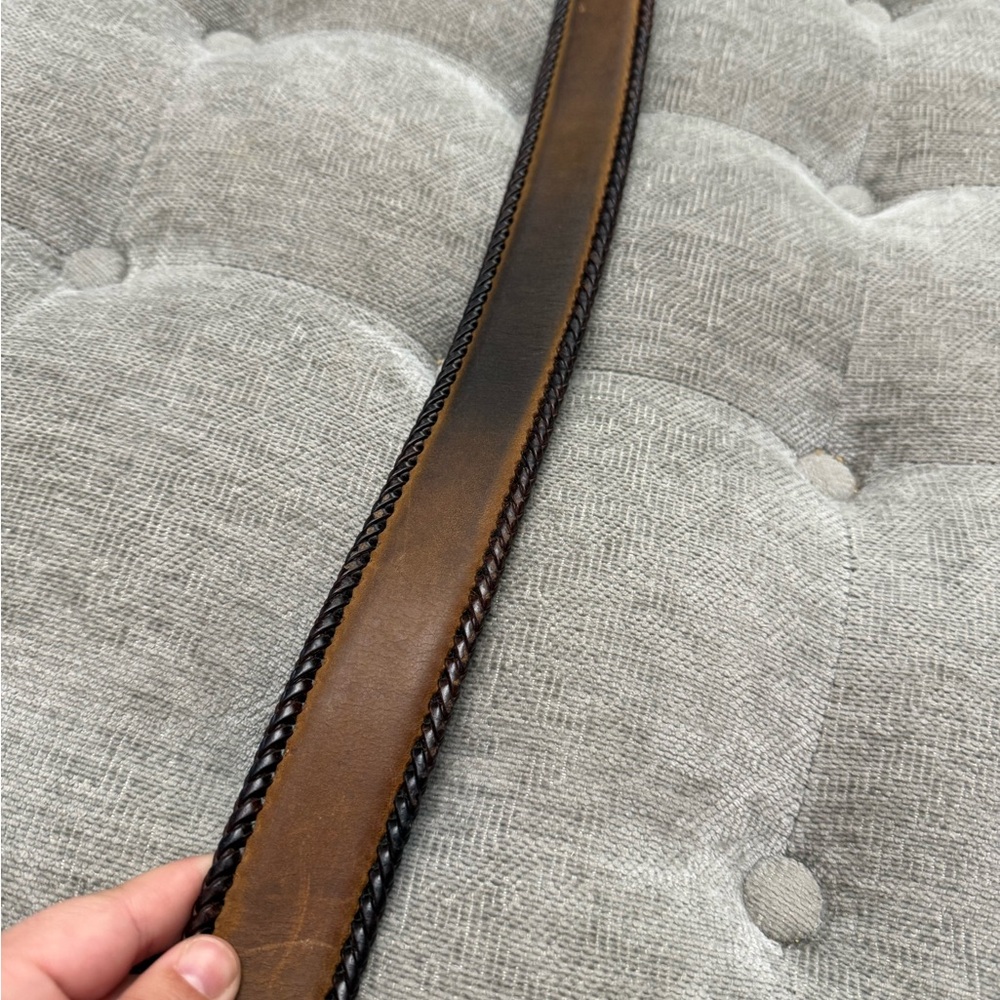 Nocona Brown Leather Belt with Silver Accents - Picture 5 of 10